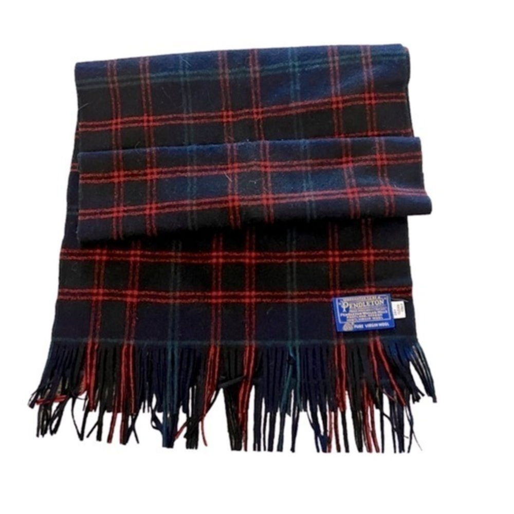 Pendleton Thin 100% Wool Red Authentic Tartan Pla… - image 1